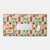 Tiki Tropische Cocktails Monogrammed Bureaumat (Keyboard & Muis)