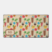 Tiki Tropische Cocktails Monogrammed Bureaumat (Voorkant)