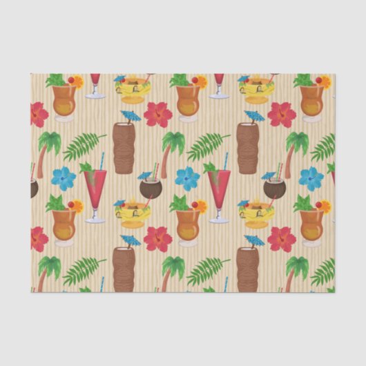 Tiki Tropische Cocktails Tissuepapier (Voorkant)