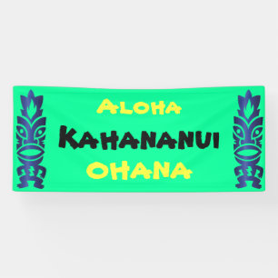 Tiki Tropische Hawaiian Aloha Ohana Family Reunion Spandoek