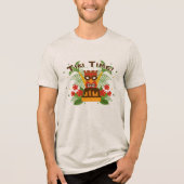 Tiki Verjaardag Palmbomen Hawaiiaanse bloemen Luau Tri-Blend Shirt (Voorkant)