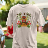 Tiki Verjaardag Palmbomen Hawaiiaanse bloemen Luau Tri-Blend Shirt