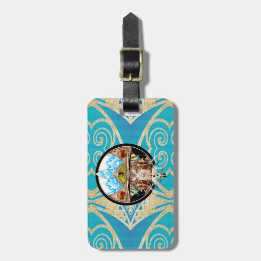 Tiki Village Bagagelabel (Voorkant verticaal)