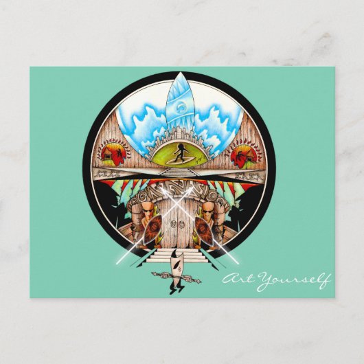 Tiki Village Briefkaart (Voorkant)