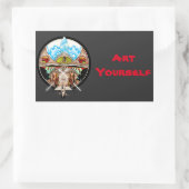 Tiki Village Rechthoekige Sticker (Tas)
