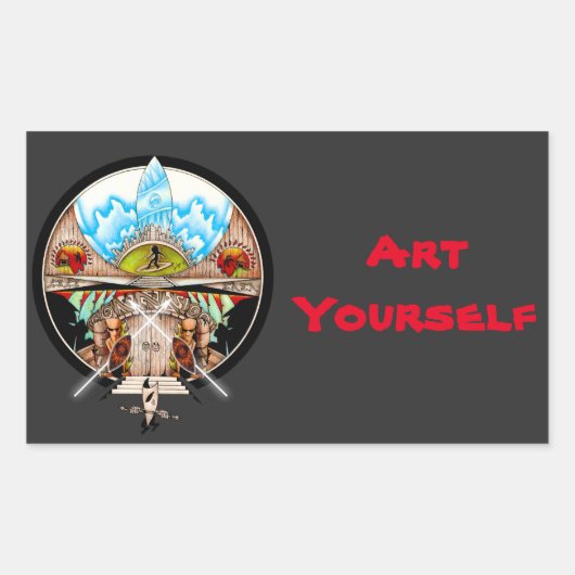 Tiki Village Rechthoekige Sticker (Voorkant)