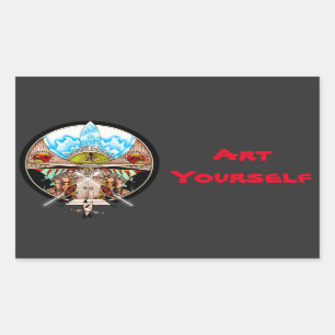 Tiki Village Rechthoekige Sticker