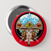 Tiki Village Ronde Button 4,0 Cm (Voorkant /achterkant)