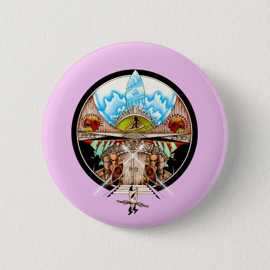 Tiki Village Ronde Button 5,7 Cm (Voorkant)