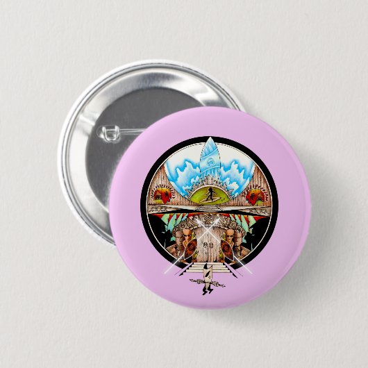 Tiki Village Ronde Button 5,7 Cm (Voorkant /achterkant)
