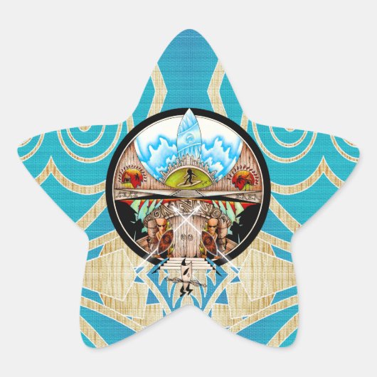 Tiki Village Ster Sticker (Voorkant)