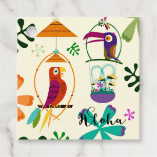 Tiki Vogels Verjaardagsfeestje Vintage Luau Feest Bedankjes Labels