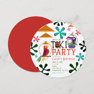 Tiki Vogels Verjaardagsfeestje Vintage Luau Uitnod Kaart