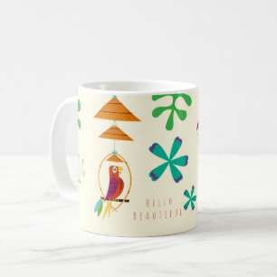 Tiki Vogels Vintage Retro Kunst Gepersonaliseerd A Koffiemok