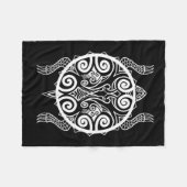 Tiki Warrior Turtle Tattoo Fleece Deken (Voorkant (Horizontaal))