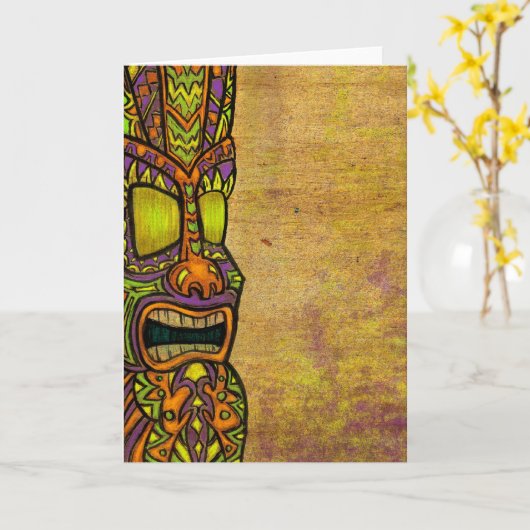 Tiki-Wenskaart Kaart (Gele Bloem)