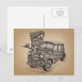 Tiki Woodie Briefkaart (Voorkant / Achterkant)