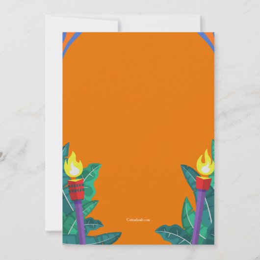 Tiki Zomer Feest Uitnodiging (Achterkant)