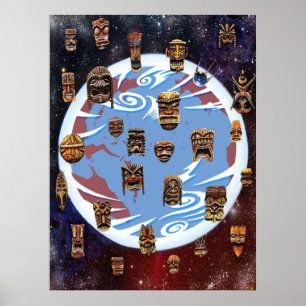 Tikis over Aarde Poster
