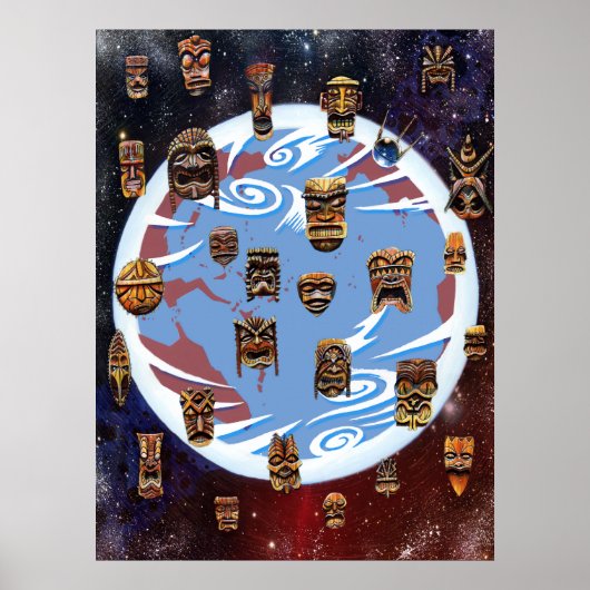 Tikis over Aarde Poster (Voorkant)