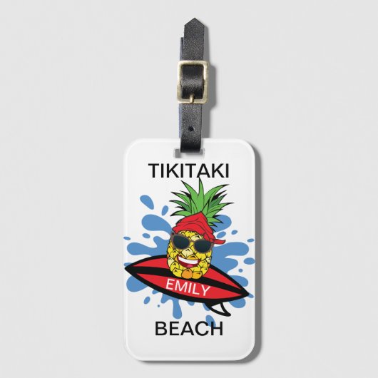 Tikitaki Beach Bagagelabel (Voorkant (verticaal))