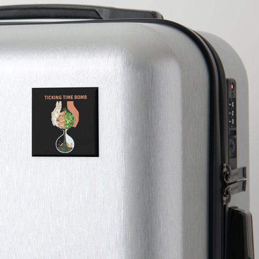 Tikken Tijd Bom Aarde Zandloper Milieu Magneet (Insitu (bagage))