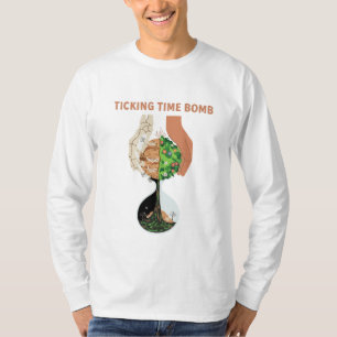 Tikken Tijd Bom Aarde Zandloper Milieu T-shirt