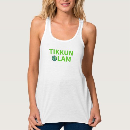 Tikkun Olam Jewish Repair World Eco Mitzvah Tanktop (Voorkant)