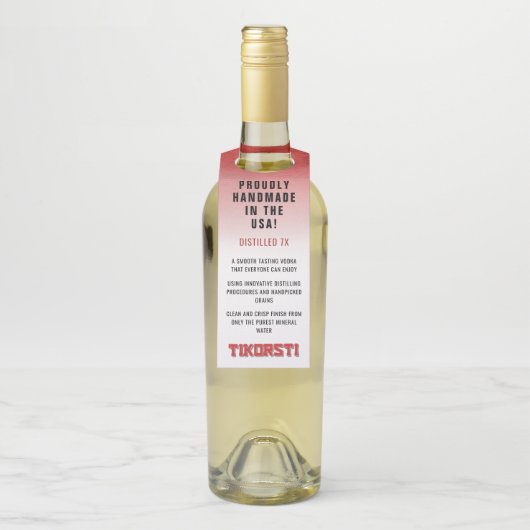 Tikorsti Distilled 7X Clean Crisp Handmade wodka Flessenhanger (Op fles)