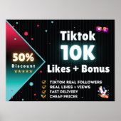 Tiktok 10K houdt van + 100K Uitzichten GRATIS Poster (Voorkant)