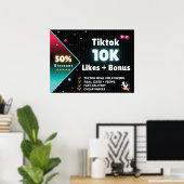 Tiktok 10K houdt van + 100K Uitzichten GRATIS Poster (Thuiskantoor)