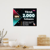 TikTok 2.000 Volgers | TikTok volgers kopen Poster (Keuken)