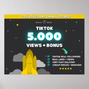 TikTok 5K Uitzichten + 500 Vind ik leuks Poster