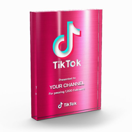 TikTok award aangepast kanaal Fotoblokken (Links)