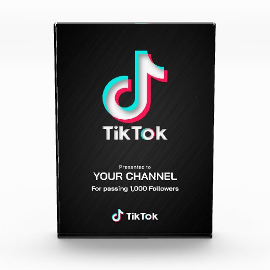 TikTok award aangepast kanaal Fotoblokken (Voorkant)