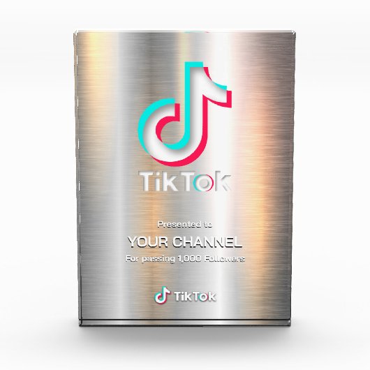 TikTok award aangepast kanaal Fotoblokken (Voorkant)