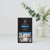 TikTok Blauwe Sociale Media QR-code Visitekaartje (Staand voorkant)