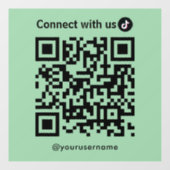 TikTok Connect met Amerikaanse QR Code Mint Green Raamsticker (Vel)