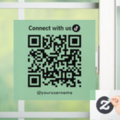 TikTok Connect met Amerikaanse QR Code Mint Green Raamsticker (Huis)