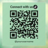TikTok Connect met Amerikaanse QR Code Mint Green Raamsticker (Vel 3)