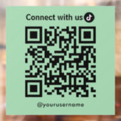 TikTok Connect met Amerikaanse QR Code Mint Green Raamsticker (Vel 2)
