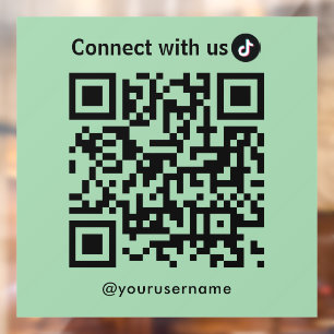 TikTok Connect met Amerikaanse QR Code Mint Green Raamsticker