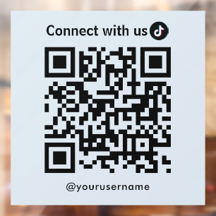 TikTok Connect Met Amerikaanse QR Code Soft Navy Raamsticker