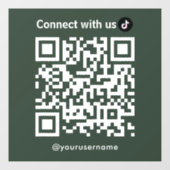 TikTok Connect met ons QR Code Forest Green Raamsticker (Vel)