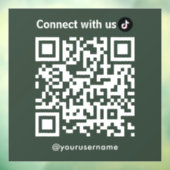 TikTok Connect met ons QR Code Forest Green Raamsticker (Vel 3)
