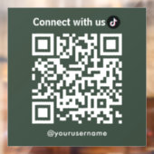TikTok Connect met ons QR Code Forest Green Raamsticker (Vel 2)