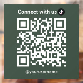 TikTok Connect met ons QR Code Forest Green Raamsticker