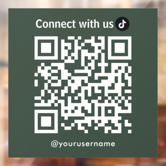 TikTok Connect met ons QR Code Forest Green Raamsticker (Vel 2)
