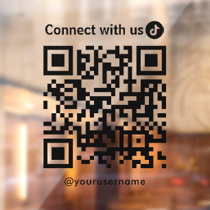 TikTok Connect Met Ons QR Code Modern Minimalist Raamsticker