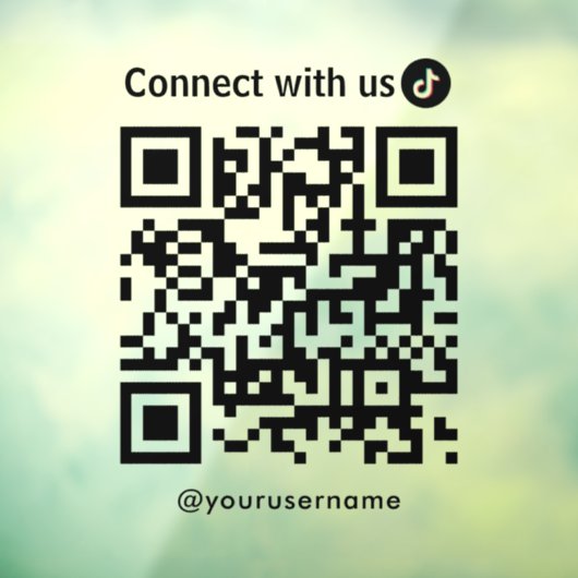 TikTok Connect Met Ons QR Code Modern Minimalist Raamsticker (Vel 3)